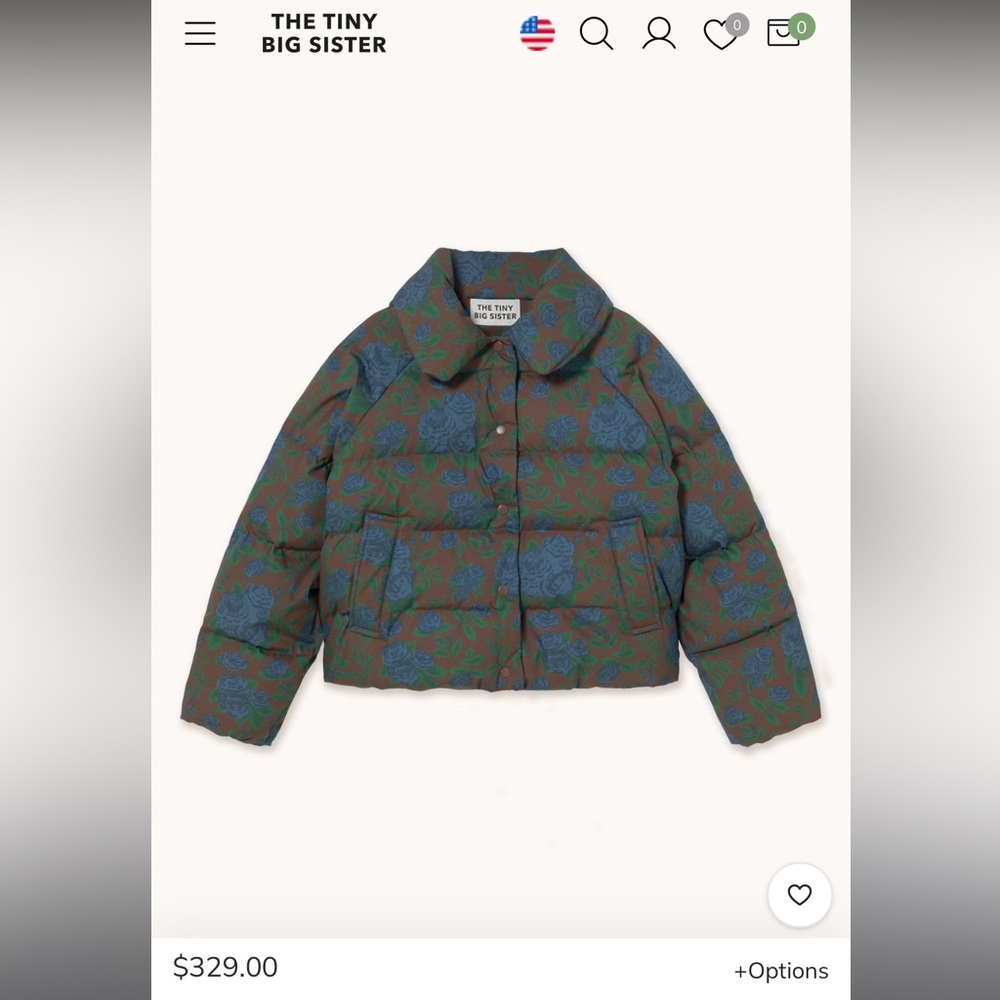 Tiny Big Sister Roses Jacket - size 8 (Euro 36)
